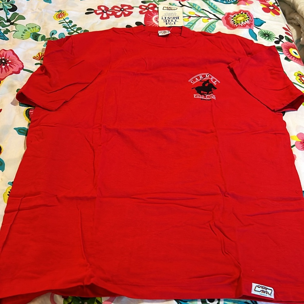 Vintage RARE 80s w/tags. Carmel Polo Club t shirt. XL.